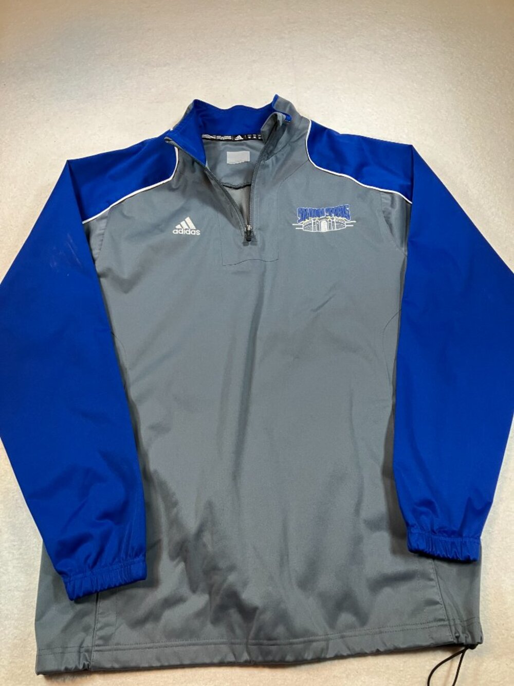Adidas Light Weight Stadium Sports Quarter Zip Pullover Jacket Mens M - Picture 4 of 8